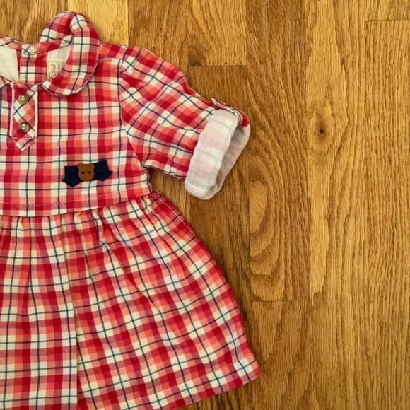 Mayoral Red White & Navy Blue Plaid Dress Tunic Size 6m Peter Pan Collar - Picture 5 of 7
